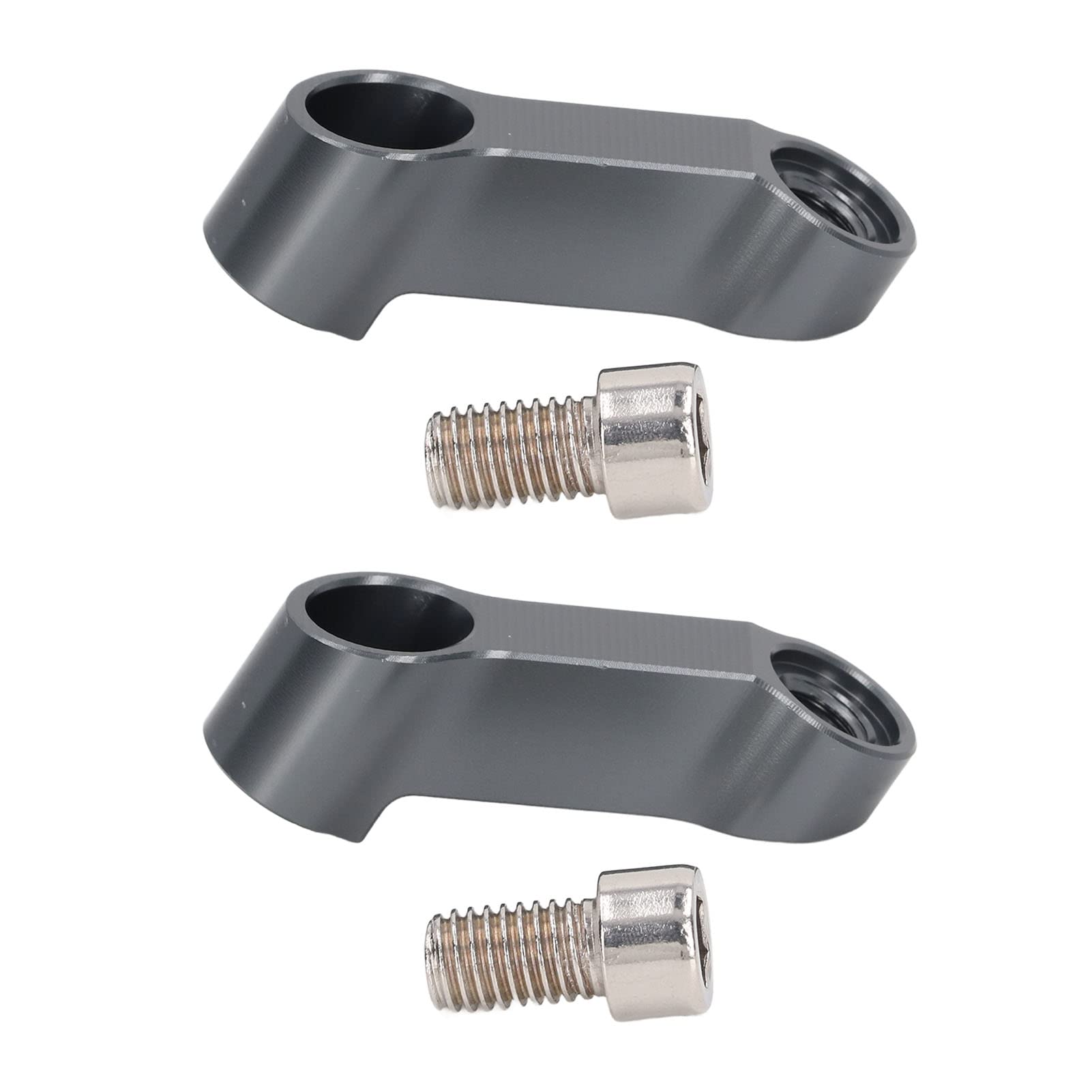 Aluminum Alloy 10mm Motorcycle Mirror Riser Adapter - 0.39in Stem Mount Extender for Harley, Honda, Yamaha (Grey) - Perfect for Better Visibility on Cruisers & Touring Bikes