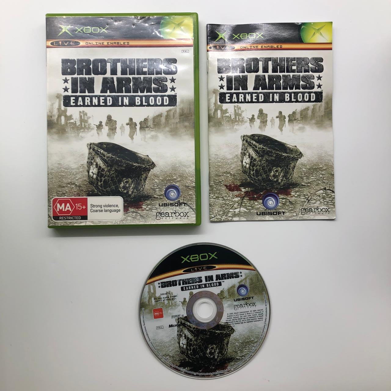 Brothers In Arms Earned In Blood Xbox Original Game with Manual - PAL Version | Authentic WWII Shooter for Xbox | Perfect for Gaming Collectors & History Enthusiasts
