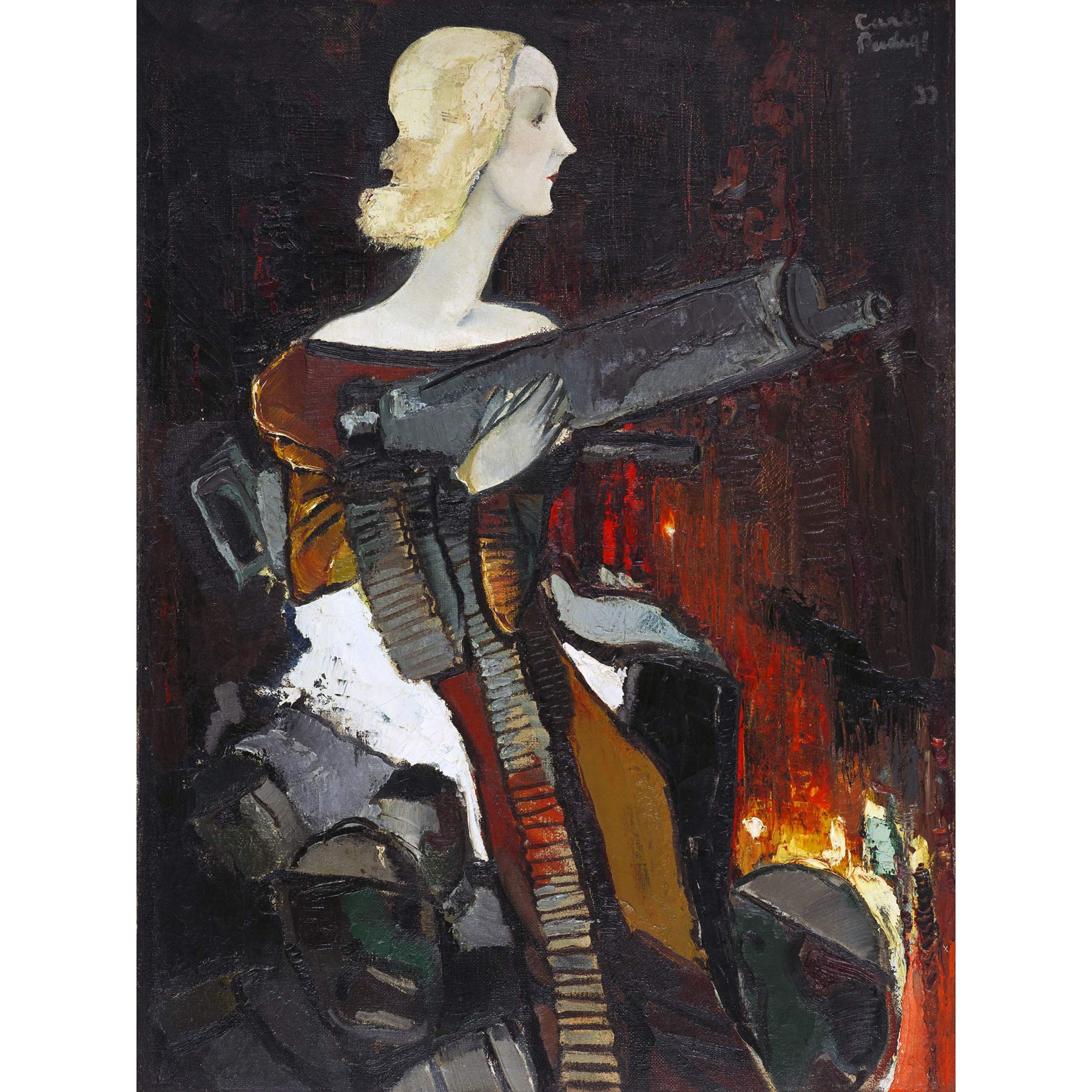 Padegs Madonna Machine Gun Painting - Large Wall Art Print, Premium Canvas Mural for Living Room, Bedroom & Office Decor
