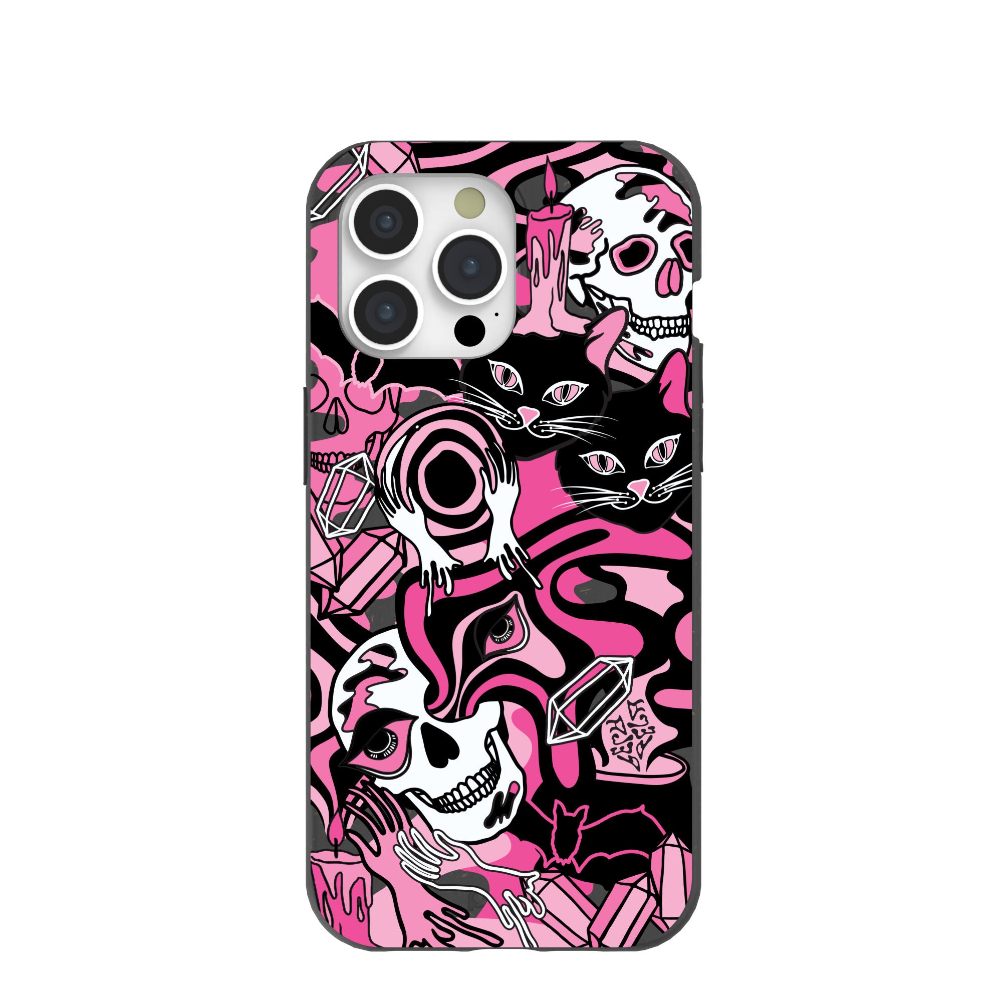 Spooky Black Ghouls iPhone 15 Pro Max Case - Horror Theme Protective Cover for Halloween, Cosplay & Gothic Style | Shockproof & Scratch-Resistant