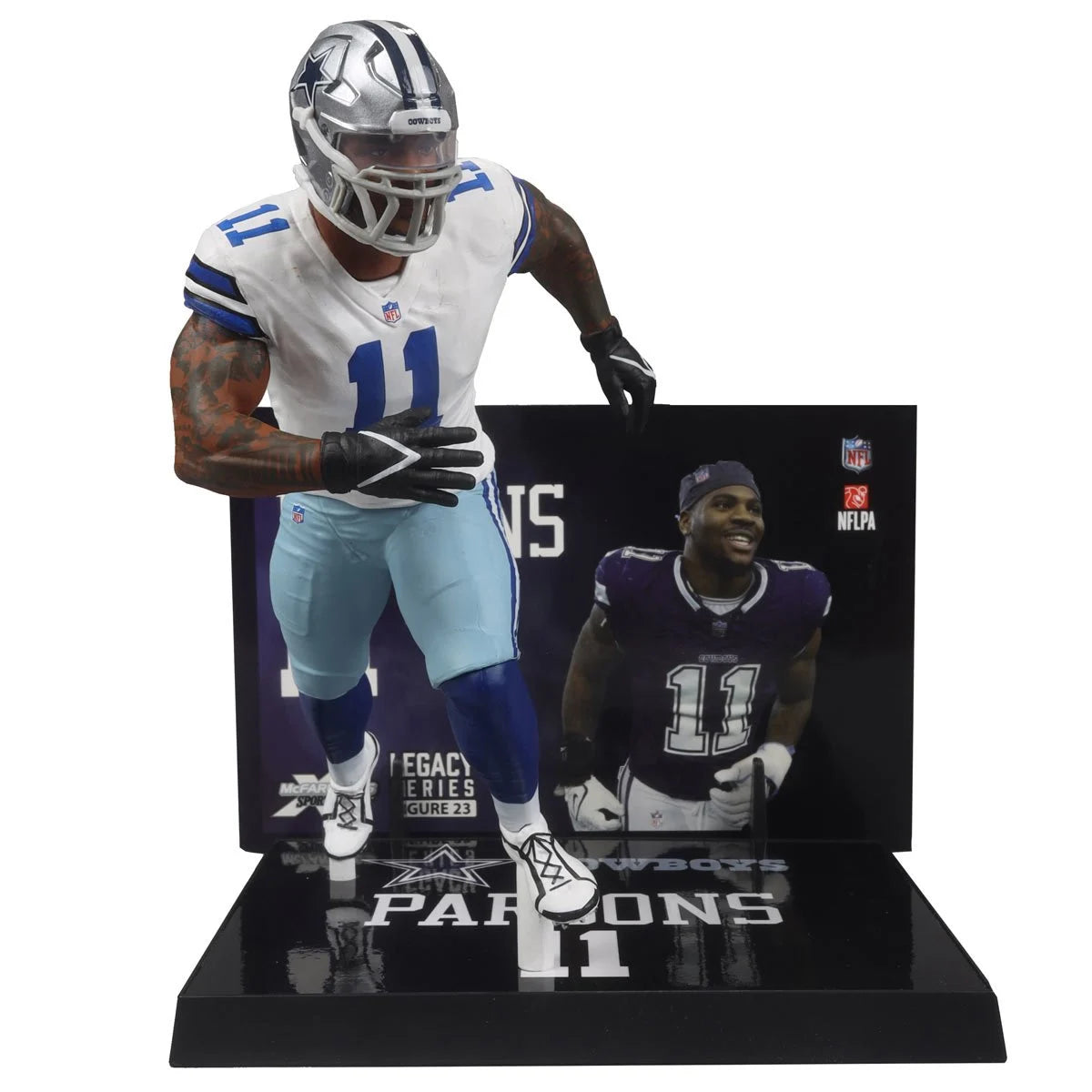 Micah Parsons Dallas Cowboys NFL White Jersey 2024 Posed Action Figure - Perfect for Game Day Decor, Sports Memorabilia Collection & Football Fan Gifts