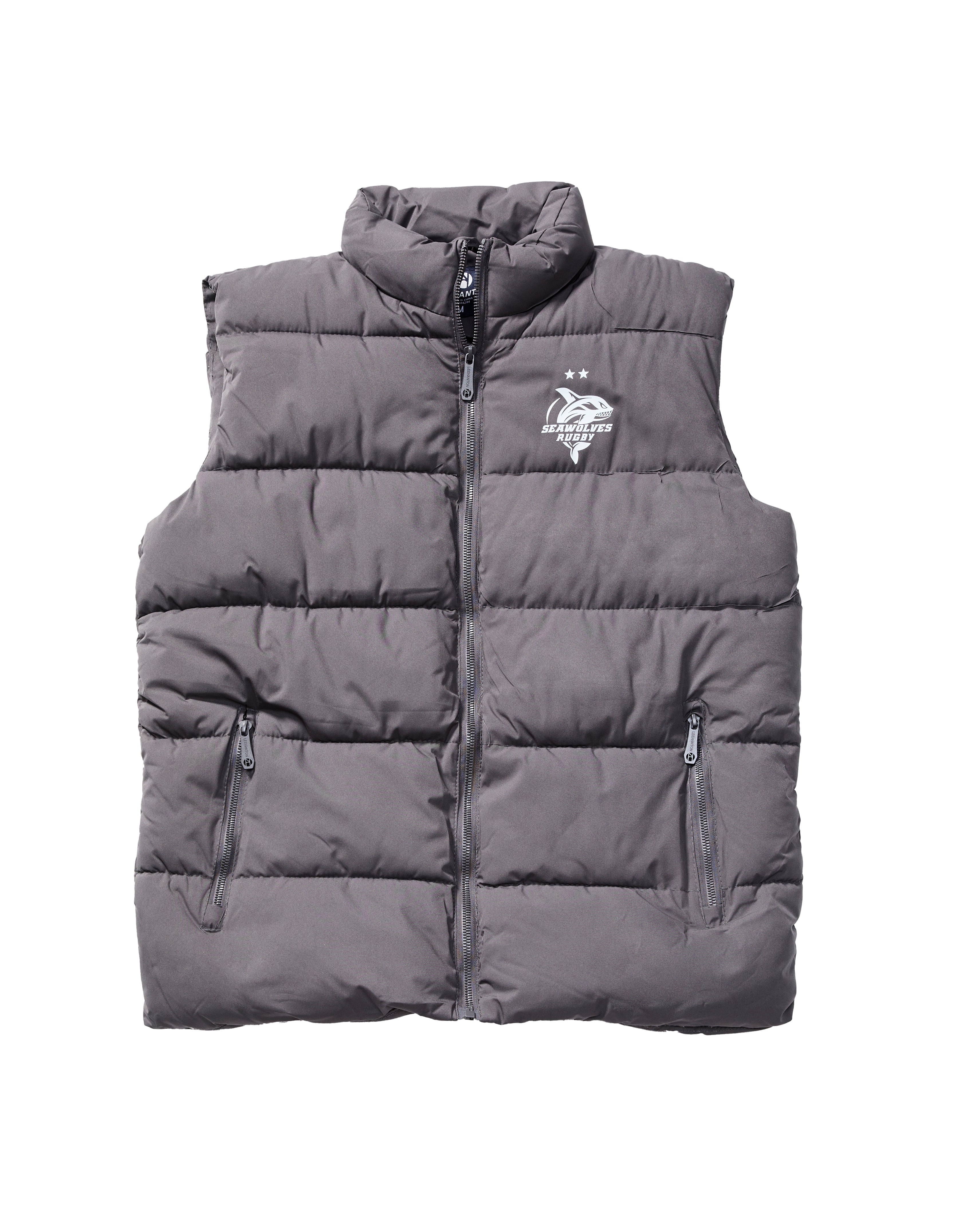 Seawolves Rugby Lined Winter Puffer Vest for Men - Warm Quilted Insulated Jacket for Outdoor Sports & Cold Weather Activities