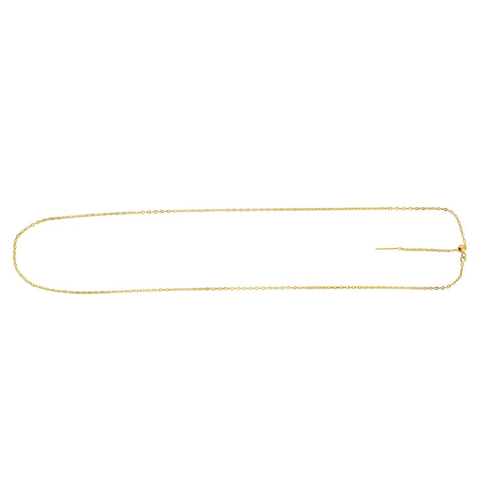 14K Gold 1.7mm Endless Adjustable Flat Cable Chain Necklace for Women - Perfect for Layering, Gift Giving & Everyday Elegance