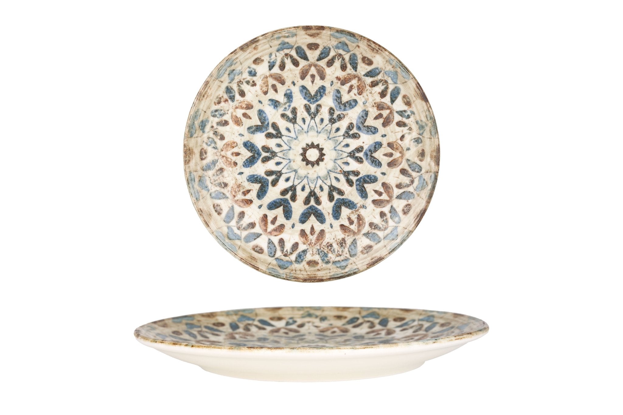 Authentic Aztec Ceramic Dessert Plate - 8.3 Inches (21 cm) Handcrafted Mexican Style Serving Dish for Parties, Weddings & Home Decor