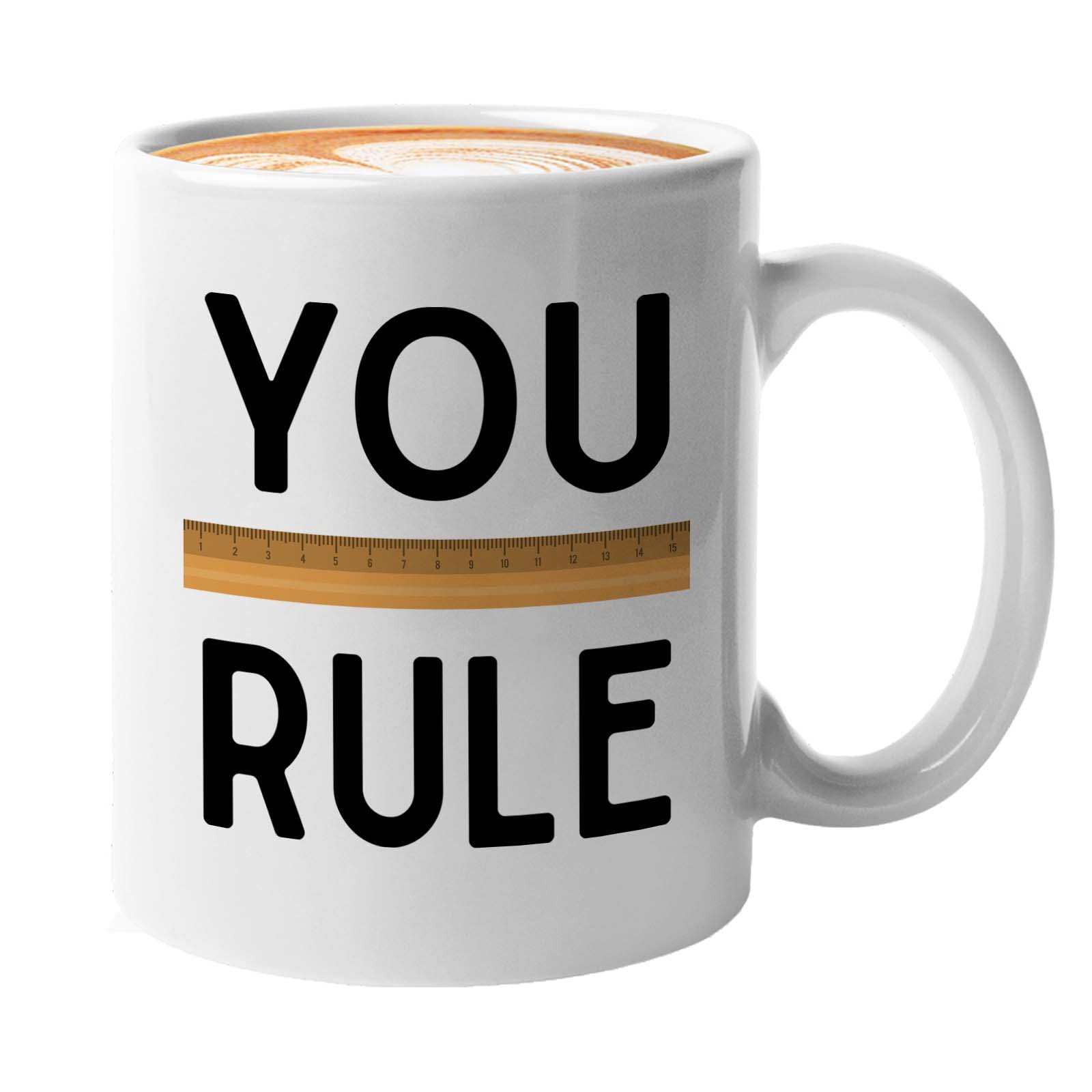 11oz White Teacher Mug - 'You Rule' Inspirational Gift for Teacher's Day, Valentine's Day & Back to School - Perfect for Coffee, Tea & Classroom Appreciation