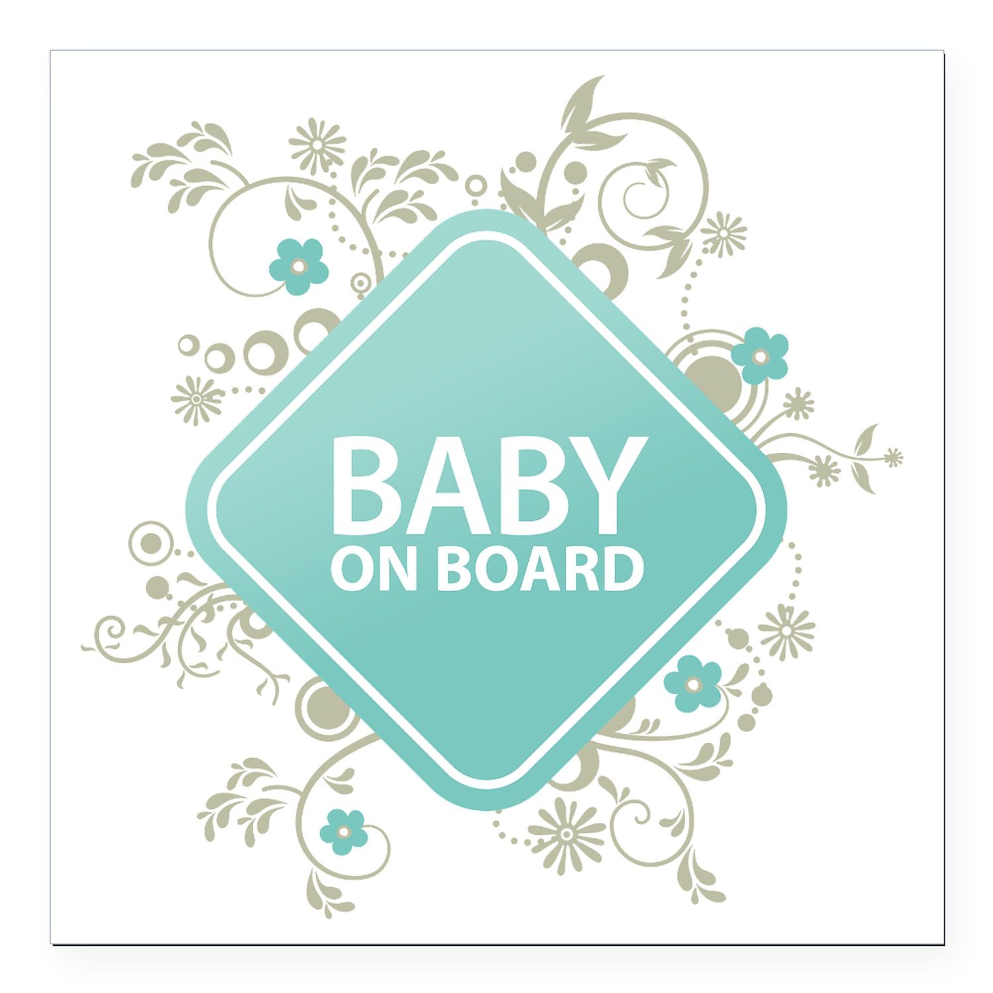 Baby On Board Car Magnet - 3x3 Inch Square Magnetic Bumper Sign for Boy - Fun & Safe Family Car Accessories - Perfect for Parents, Newborns & Road Trips
