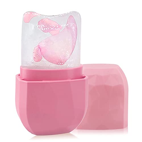 Pink Ice Roller for Face, Eyes & Neck – Cooling Facial Massager for Puffiness & Skin Tightening – Beauty Ice Roller for Skincare & Relaxation – Perfect for Morning Routine, Post-Workout Recovery & Spa Days