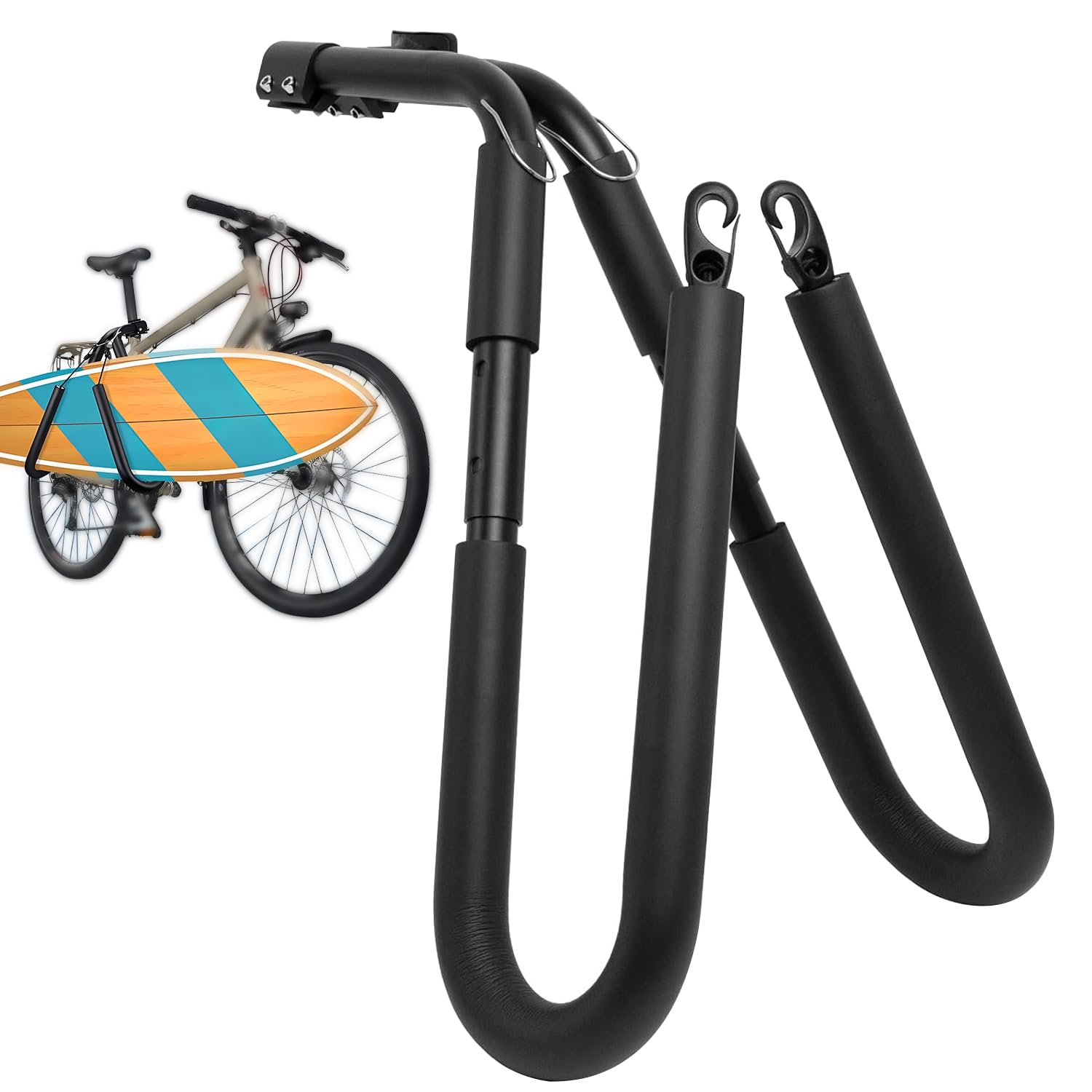 Premium Surfboard Bicycle Carrier Rack - Heavy Duty Bike Rack for Surfboards, Kiteboards & Skimboards - Secure Mount for Beach Adventures & Water Sports Enthusiasts