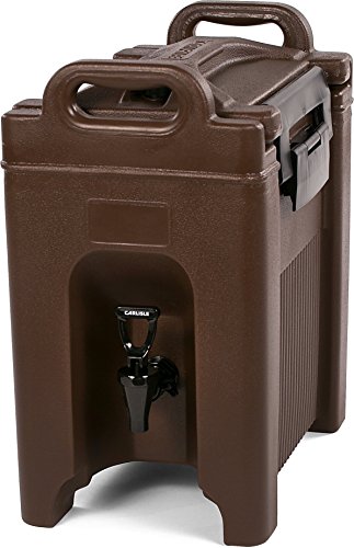 Carlisle 2.5 Gallon Brown Plastic Beverage Dispenser with Spigot - Round Drink Dispenser for Catering, Parties & Events - FoodService Quality Drink Dispenser for Lemonade, Iced Tea & Punch