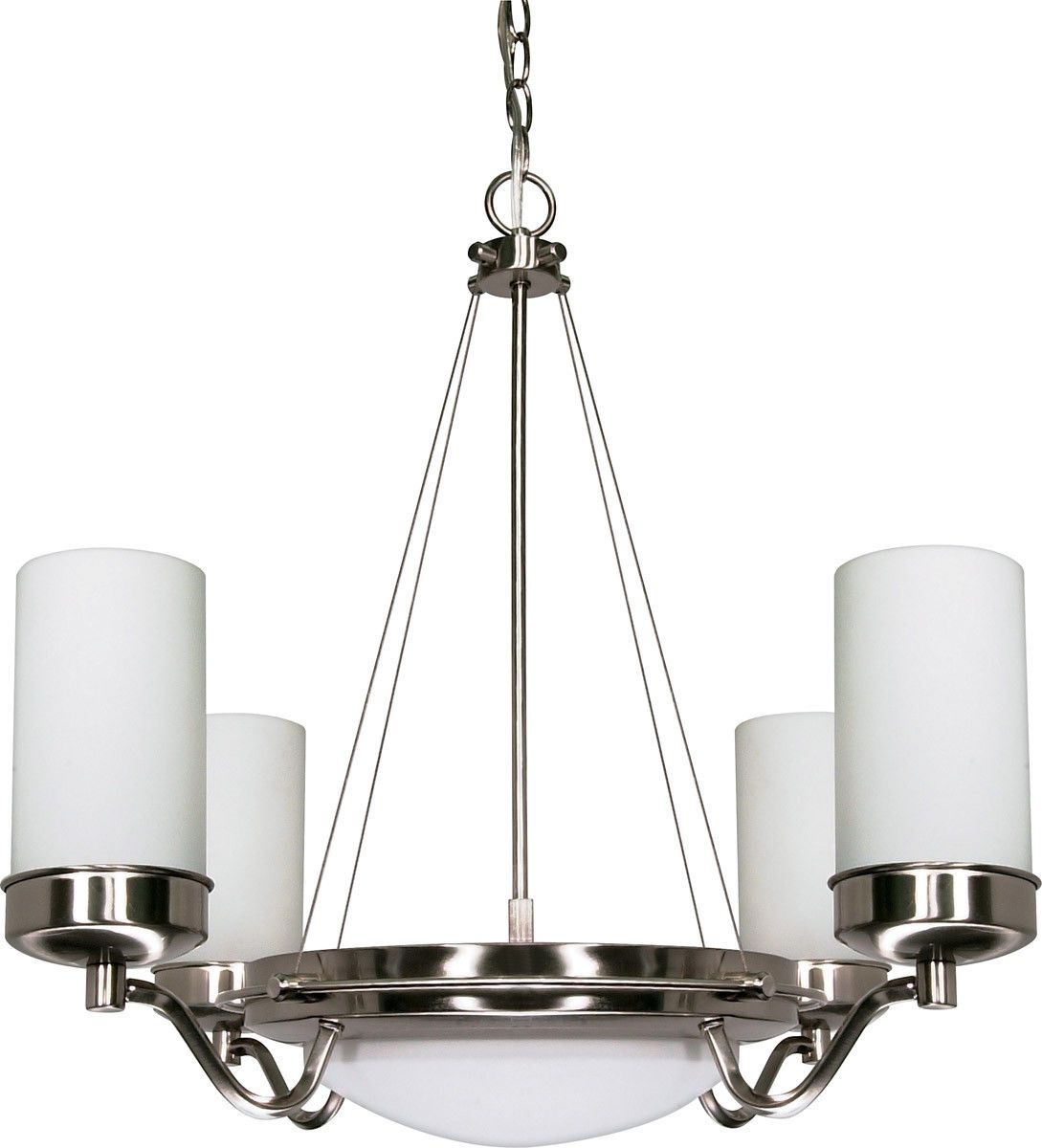 Nuvo Lighting 60 490 Polaris Collection 7-Light Energy Star Certified GU24 Pendant Chandelier in Brushed Nickel - Modern Dining Room & Foyer Lighting Fixture