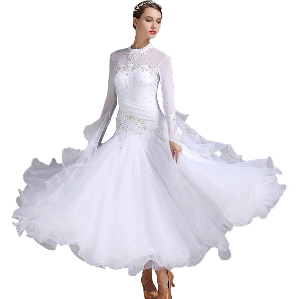 Professional Ballroom Dance Dress for Women - National Standard Waltz Competition Performance Costume with Elegant Skirt | Perfect for Latin, Standard & Social Dance Events