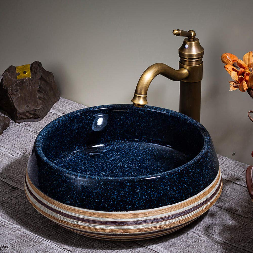 ROLTIN Ceramic Countertop Basin Sink - Modern Above Counter Bathroom Wash Basin for Vanity, Powder Room & Guest Bath - Sink Only (1 Set) - Perfect for Small Spaces & Stylish Home Decor