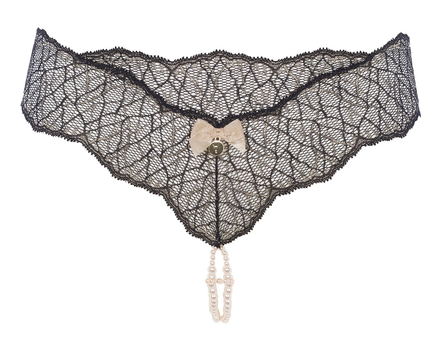 Bracli Sydney Double Pearl Thong - Luxury Lingerie for Women, Sexy Underwear with Pearl Details, Perfect for Valentine's Day, Anniversary or Romantic Nights