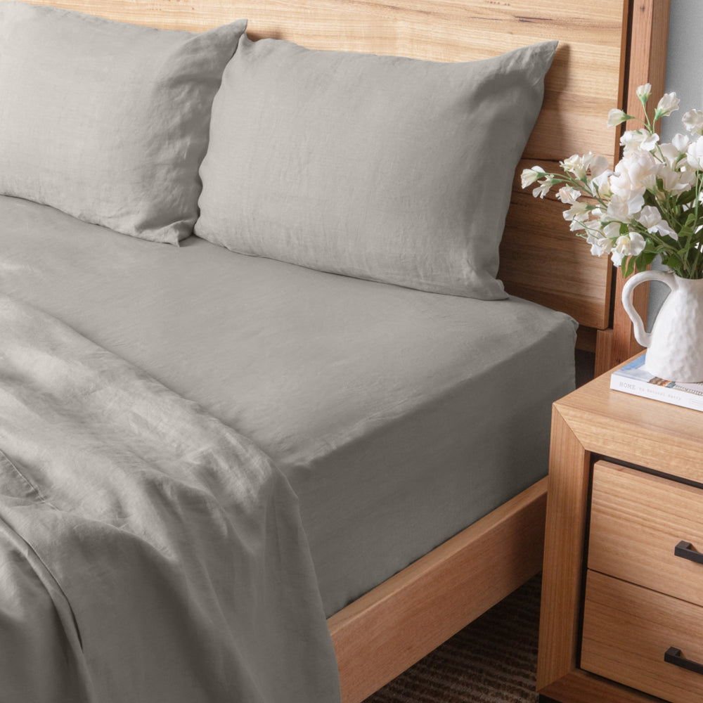 Premium 2-Pack Stone Color Linen Pillowcases - Soft & Breathable Bedding for Home, Hotel, or Airbnb Use