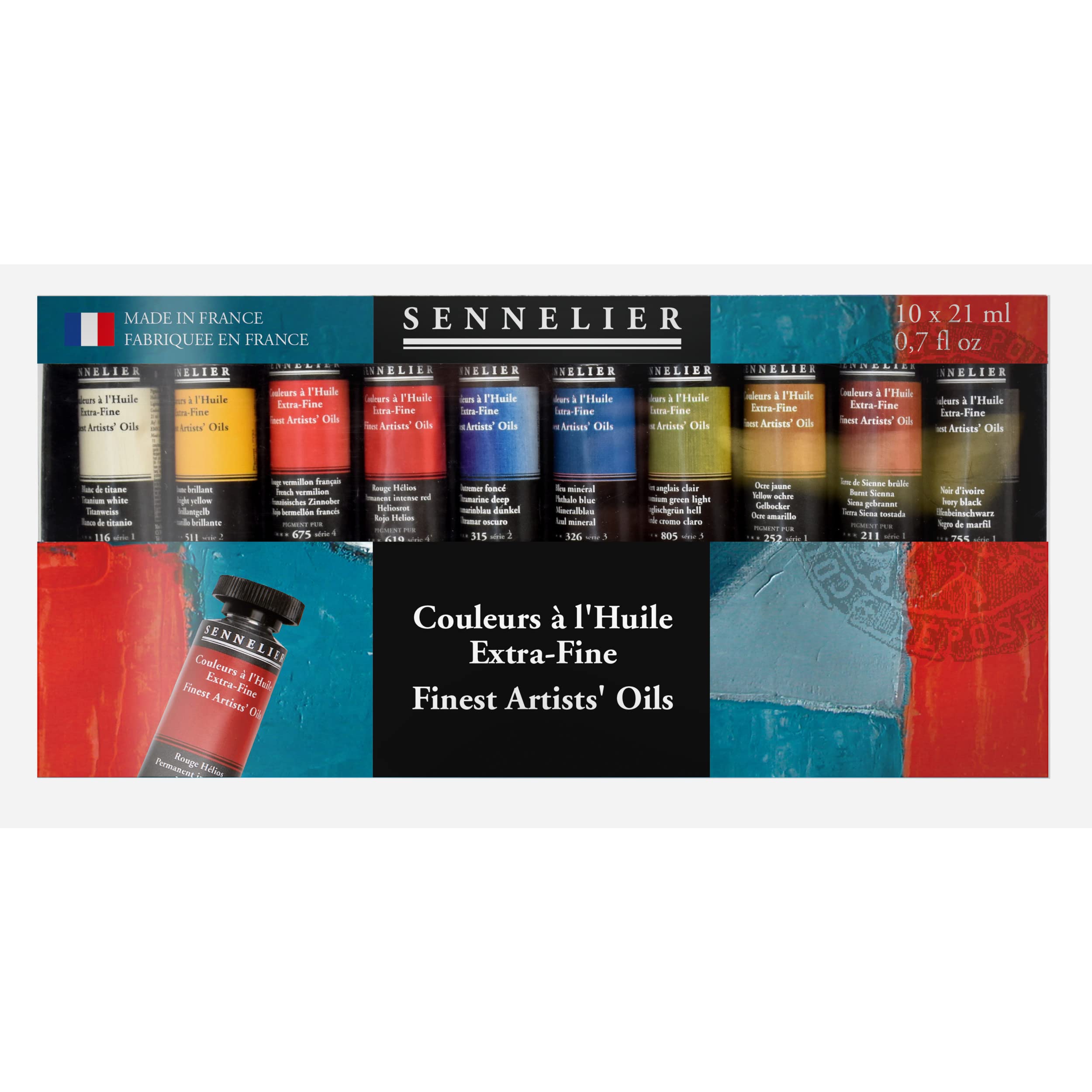 SENNELIER Professional Artists' Oil Ink Set - 12 Vibrant Colors for Oil Painting, Sketching & Mixed Media Art | Perfect for Canvas, Paper & Wood Surfaces