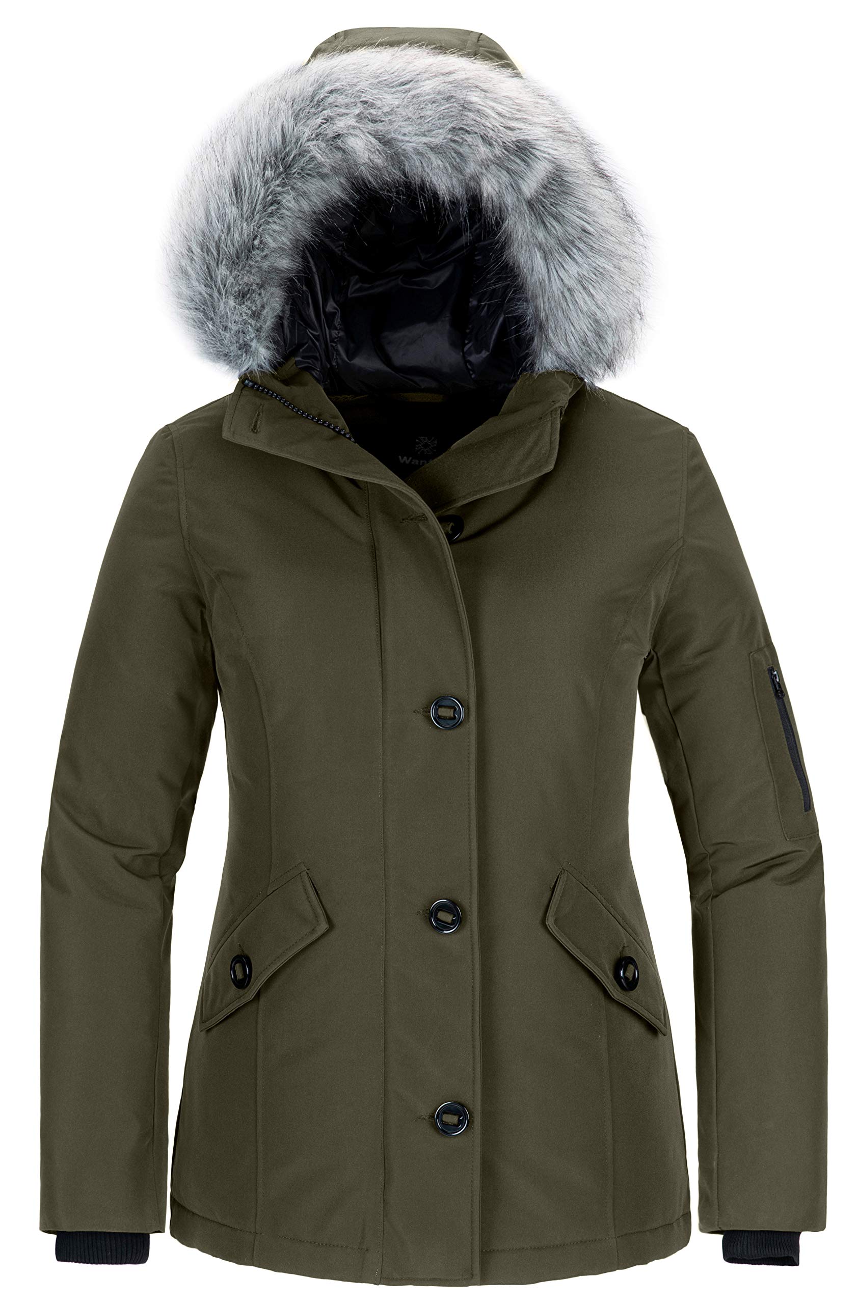 Wantdo Women's Winter Jacket - Windproof Warm Down Parka Coat with Fur Hood for Cold Weather | Outdoor Activities, Snow Sports & Daily Wear