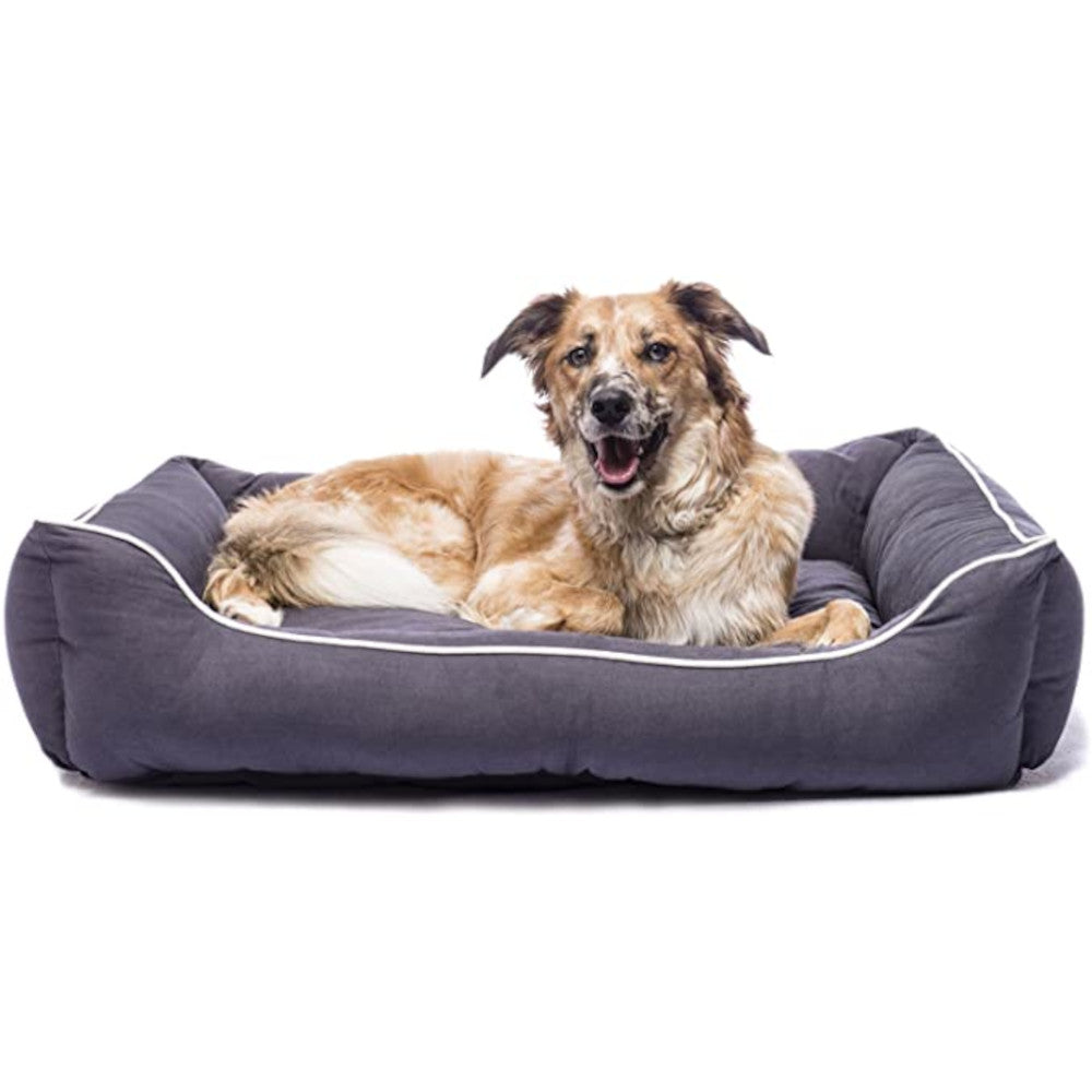 Dog Gone Smart Lounger Pet Bed - Ultra Soft Orthopedic Dog Bed for Large & Medium Dogs, Washable Memory Foam Pet Sofa with Removable Cover - Perfect for Living Room, Bedroom & Kennel Use