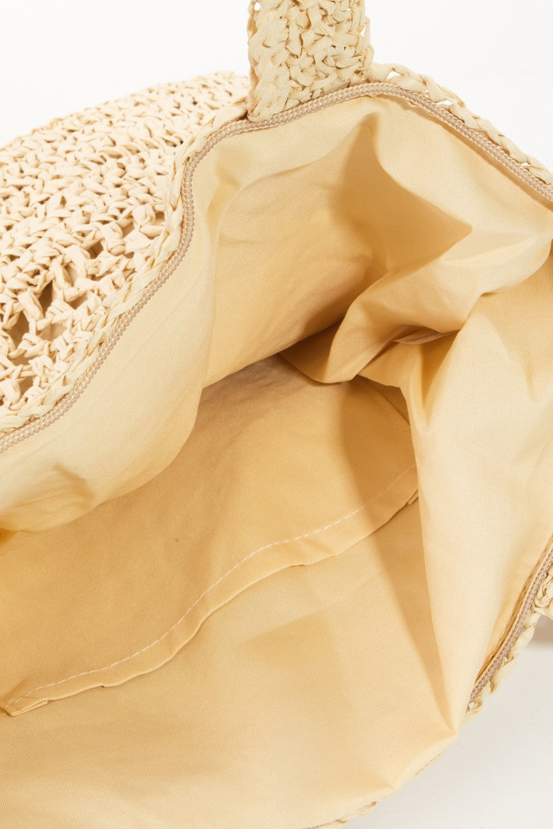 Eco-Friendly Straw Paper Crochet Tote Bag - Handmade Natural Fiber Beach Bag for Women, Summer Shopping & Farmers Market - Perfect for Groceries, Picnics & Travel Accessories