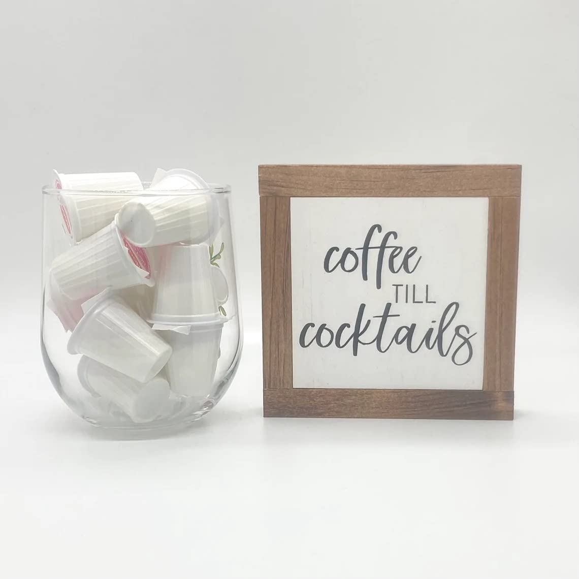 Rustic Wooden Coffee Till Cocktails Sign - Unique Coffee Lover Gift & Home Bar Decor - Perfect for Kitchen Wall Art, Cafe Decor, and Party Backdrop