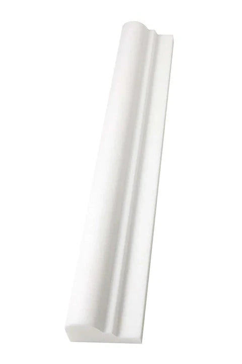 Oriental White 2 x 12 Ogee Liner Single Step Tile - Perfect for Bathroom Backsplash, Kitchen Accent Wall & Shower Surround