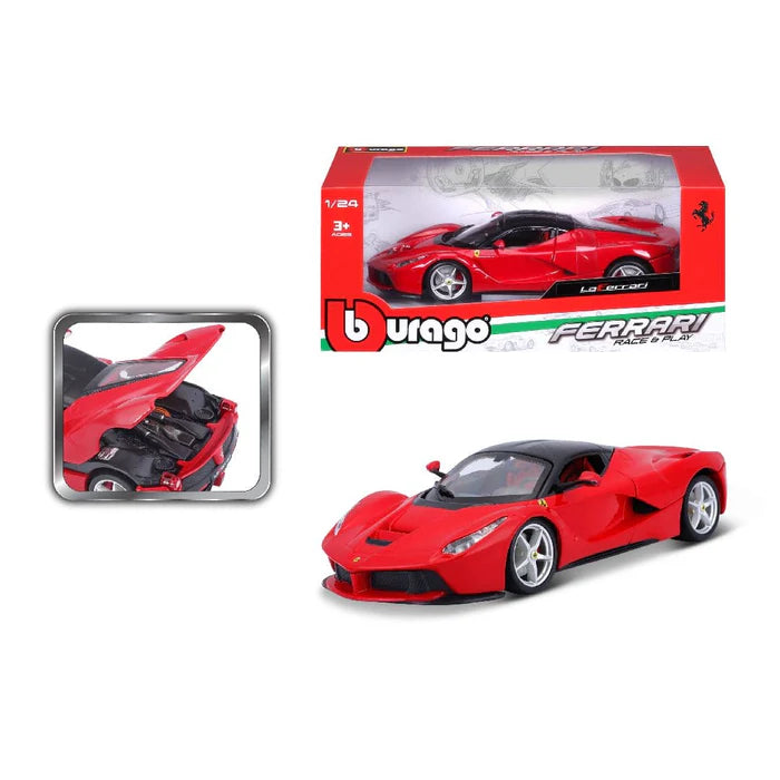 Bburago 1:24 Scale Ferrari LaFerrari Red Die-Cast Model Car - Collectible Racing Toy for Kids & Adults, Perfect for Display, Gifts, and Racing Game Scenes