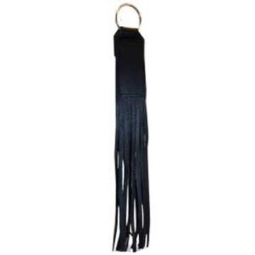 Stylish Black Fringed Key Ring for Women & Men - Trendy Leather Keychain with Tassel for Keys, Bags, and Backpacks - Perfect Gift for Travel & Everyday Use