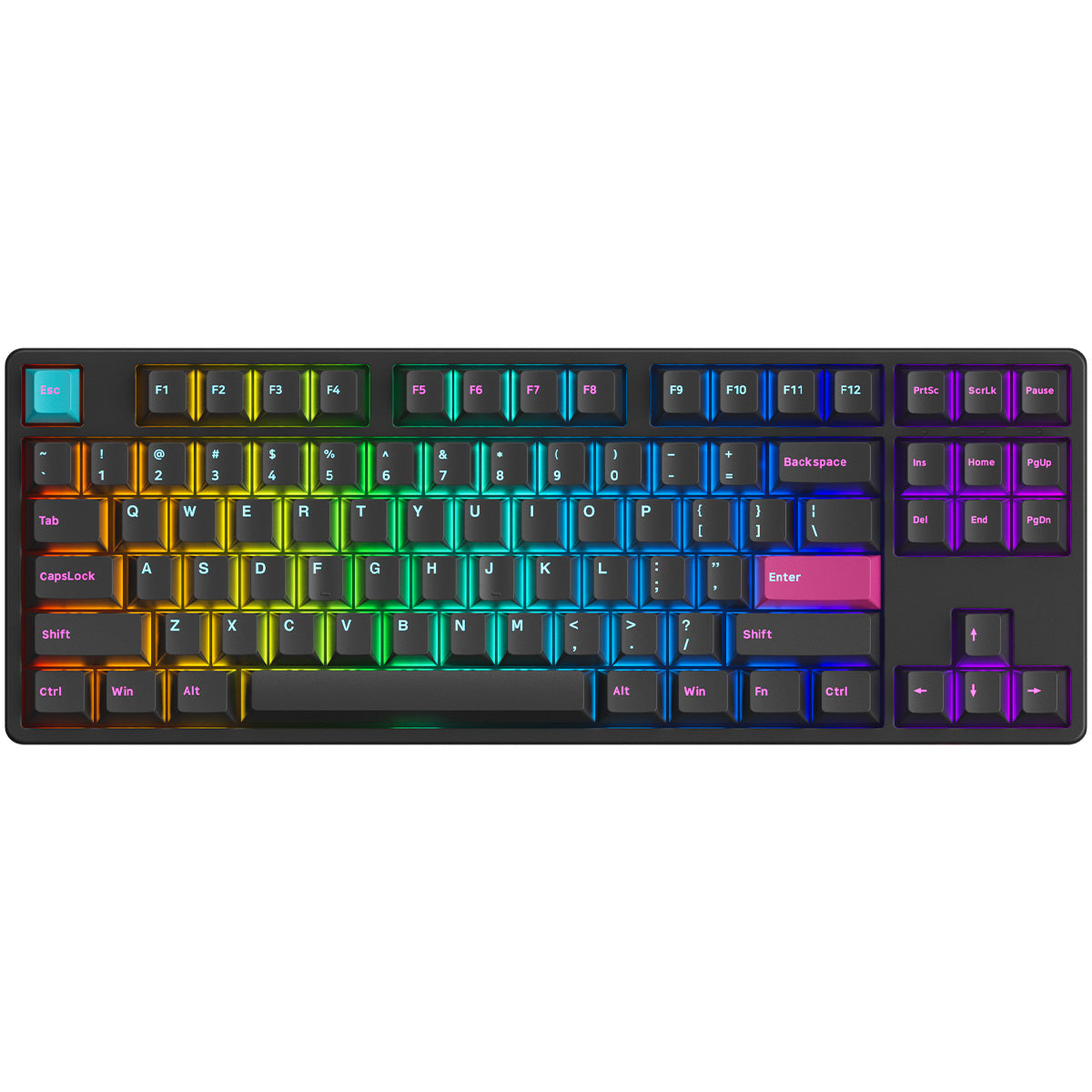 Akko 5087S Midnight 80% TKL RGB Wireless Mechanical Keyboard with Creamy Yellow Switches - Perfect for Gaming, Typing & Office Work
