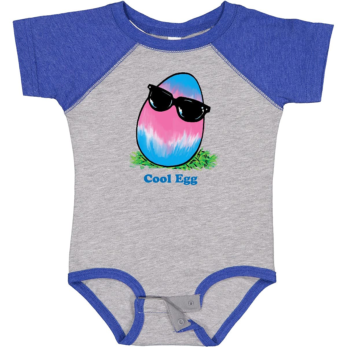 Inktastic Easter Pink and Blue Cool Egg with Sunglasses Baby Bodysuit - Cute Infant Onesie for Easter Outfits, Baby Photo Shoots & Holiday Celebrations