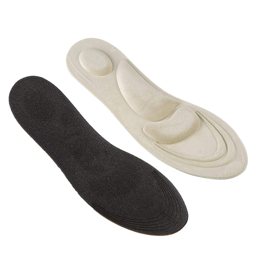 4 Pack Women's Foot Massage Arch Support Insoles - Beige Sponge Shoe Inserts (25 x 8.5cm) for Comfort & Pain Relief - Perfect for High Heels, Work Shoes & Daily Walking