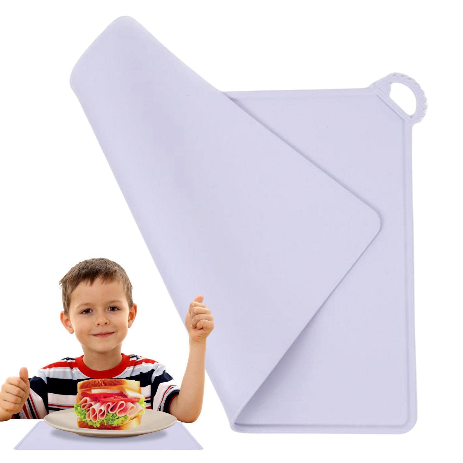 Non-Slip Silicone Placemats for Kids - Reusable & Portable Toddler Placemats for Dining Table | Waterproof Baby Placemats for Mealtime, High Chair, Travel & Restaurant Use - BPA-Free (Zorza)