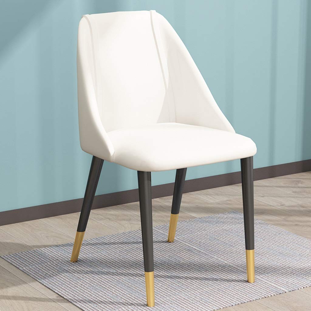White Modern Dining Chair - Versatile Makeup Stool, Bar Stool, Computer Chair & Meeting Chair for Home, Office, Cafe & Restaurant Use - Ergonomic Design with Leisure Back Support