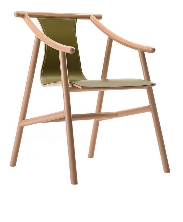 GTV Magistretti 03 01 Bentwood Chair - Genuine Leather Upholstered Mid-Century Modern Dining Chair for Home & Office (Hide Version) | Elegant Seating for Living Rooms, Restaurants & Workspaces