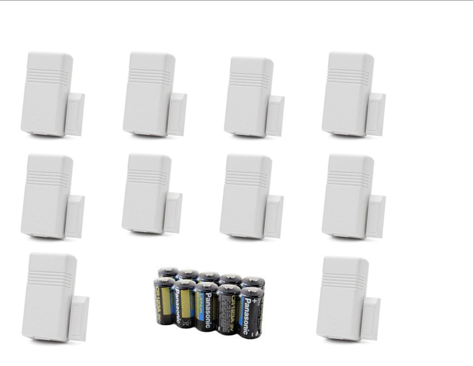 10-Pack Honeywell Ademco 5816WMWH White Wireless Door/Window Sensor with Magnets, Batteries & Mounting Kit - Home Security System, Smart Alarm for Doors & Windows