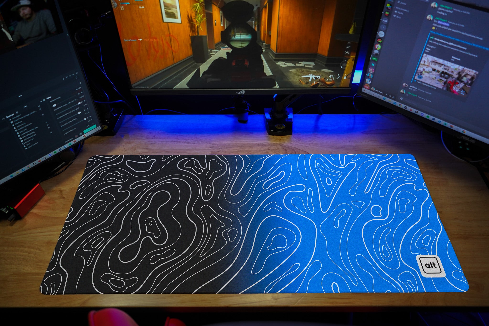 Bisman Ombre Damascus Gaming Mouse Pad - Non-Slip Rubber Base, Smooth Surface for Precision Control - Perfect for PC, Laptop, Office & Esports Gaming