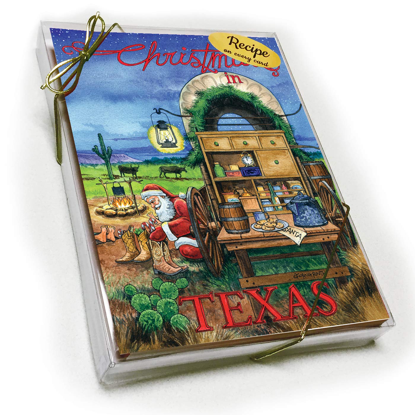 Texas Christmas Card with Recipe - The ROUTH COLLECTION Holiday Greeting Card | Perfect for Cowboy Lovers, Western Christmas Decor & Recipe Sharing