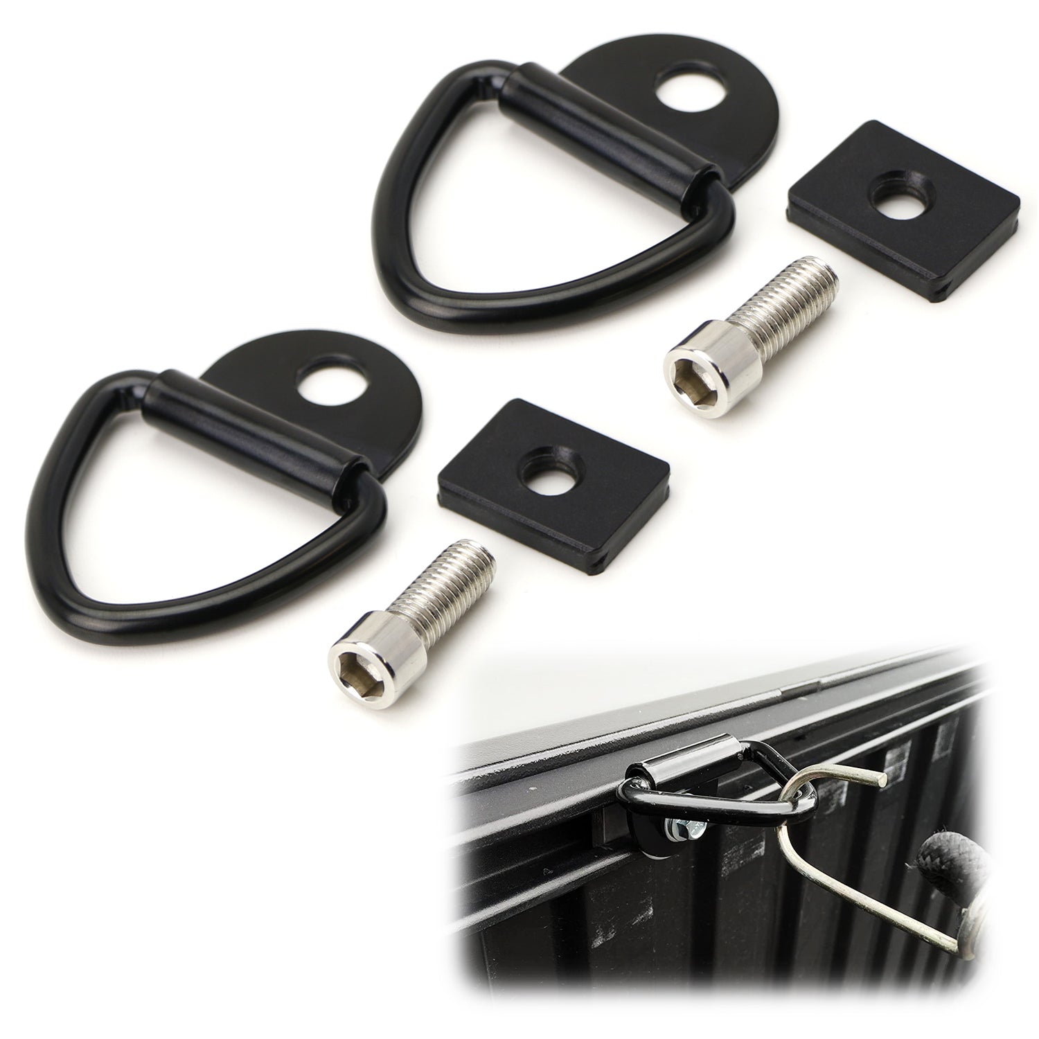 Heavy Duty Truck Bed Rail Tie Down D Ring Cargo Cleat - Compatible with Toyota Tacoma & Tundra - Secure Cargo for Camping, Off-Roading & Hauling