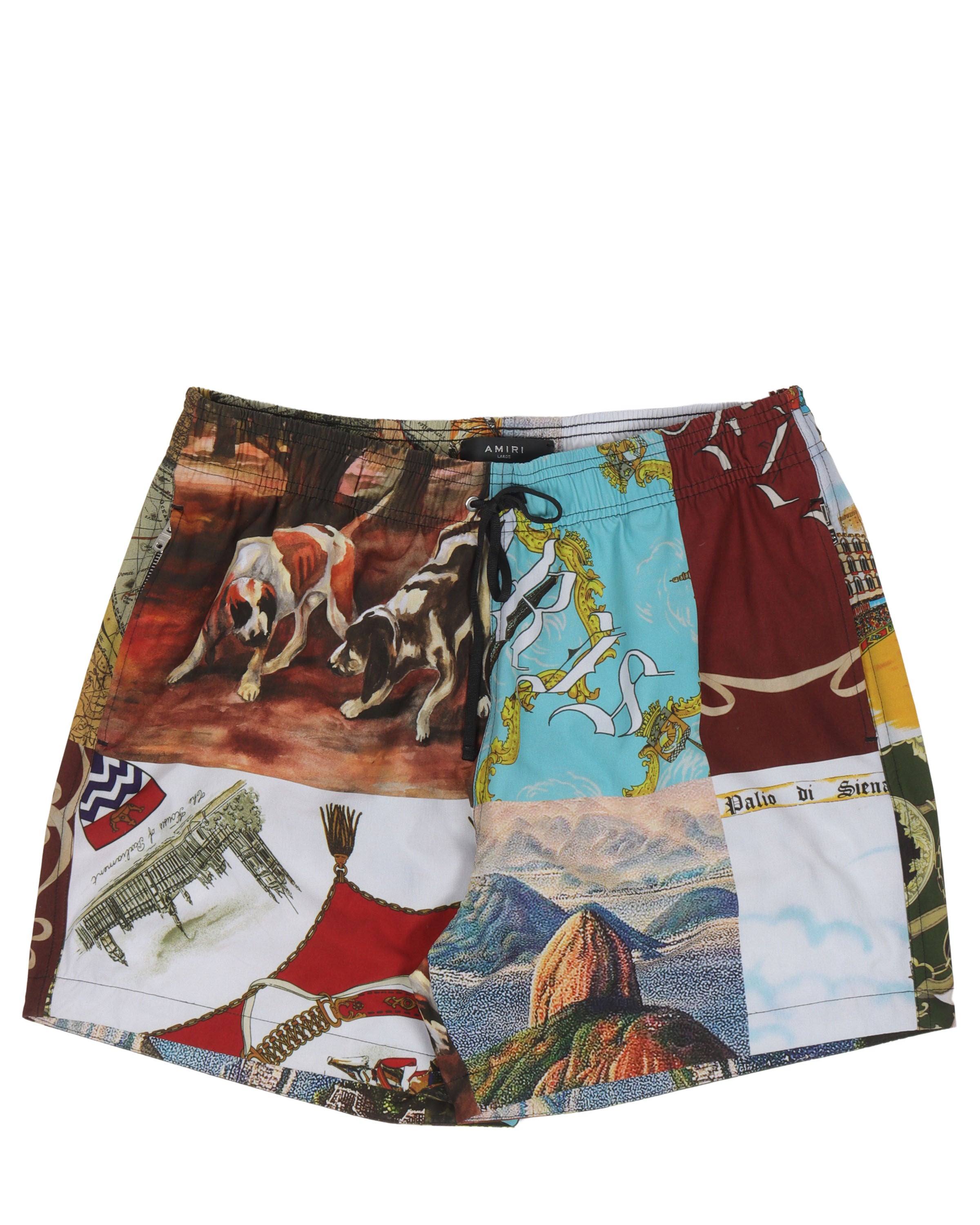 Art Collage Water Shorts for Women - Quick Dry Swim Shorts with Unique Artistic Print - Perfect for Swimming, Beach Vacation & Summer Outdoor Activities