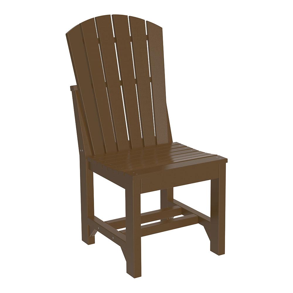 LuxCraft Chestnut Brown Adirondack Side Chair with Cup Holder - Outdoor Patio Furniture for Garden, Deck, Poolside & Backyard Relaxation