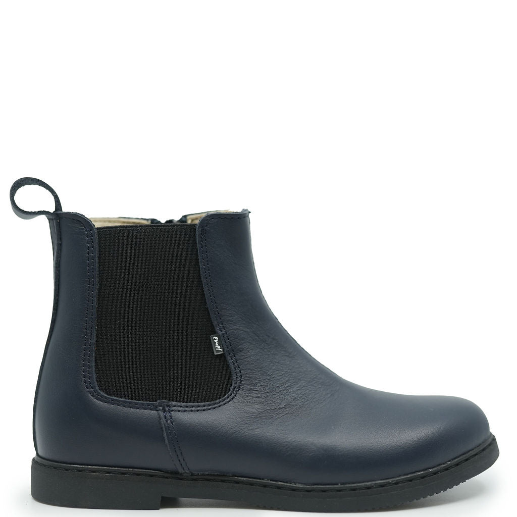 Emel Navy Leather Zipper Bootie - Stylish Women's Ankle Boots for Fall & Winter | Perfect for Office, Casual Outfits & Date Nights