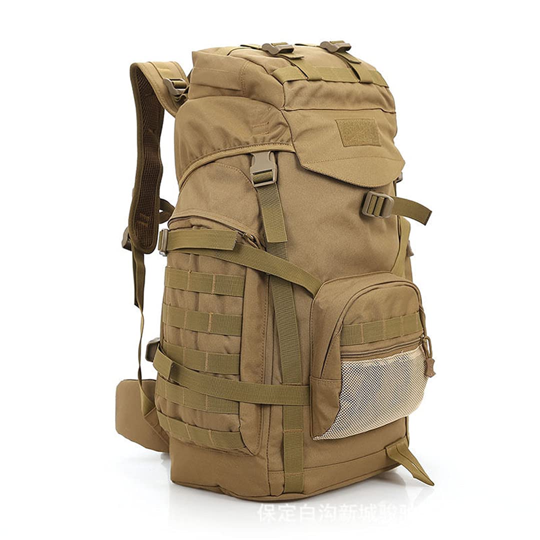 60L Waterproof Tactical Backpack - Military Camouflage Hiking Rucksack for Outdoor Camping & Mountain Trekking | Durable Large Capacity Backpack for Hiking, Travel & Survival Gear Storage