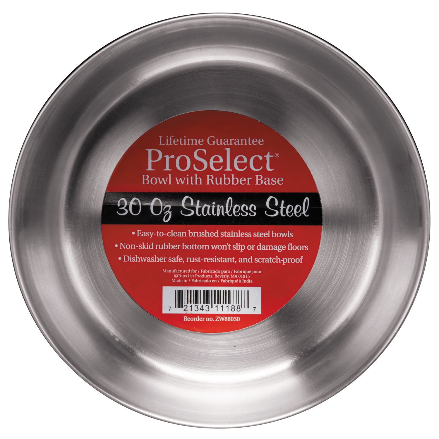 Premium Stainless Steel Dog Bowl with Non-Slip Rubber Base - 30oz (1 Pack) - Durable Pet Food & Water Dish for Large Dogs - Perfect for Indoor, Outdoor & Travel Use