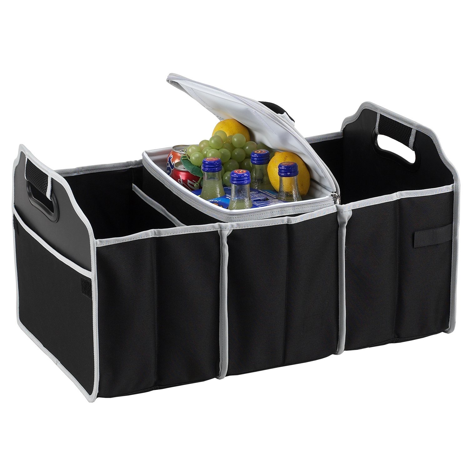 Premium Trunk Organizer & Picnic Bag Set for Outdoor Travel, Camping, and Road Trips - Durable & Spacious (Black)
