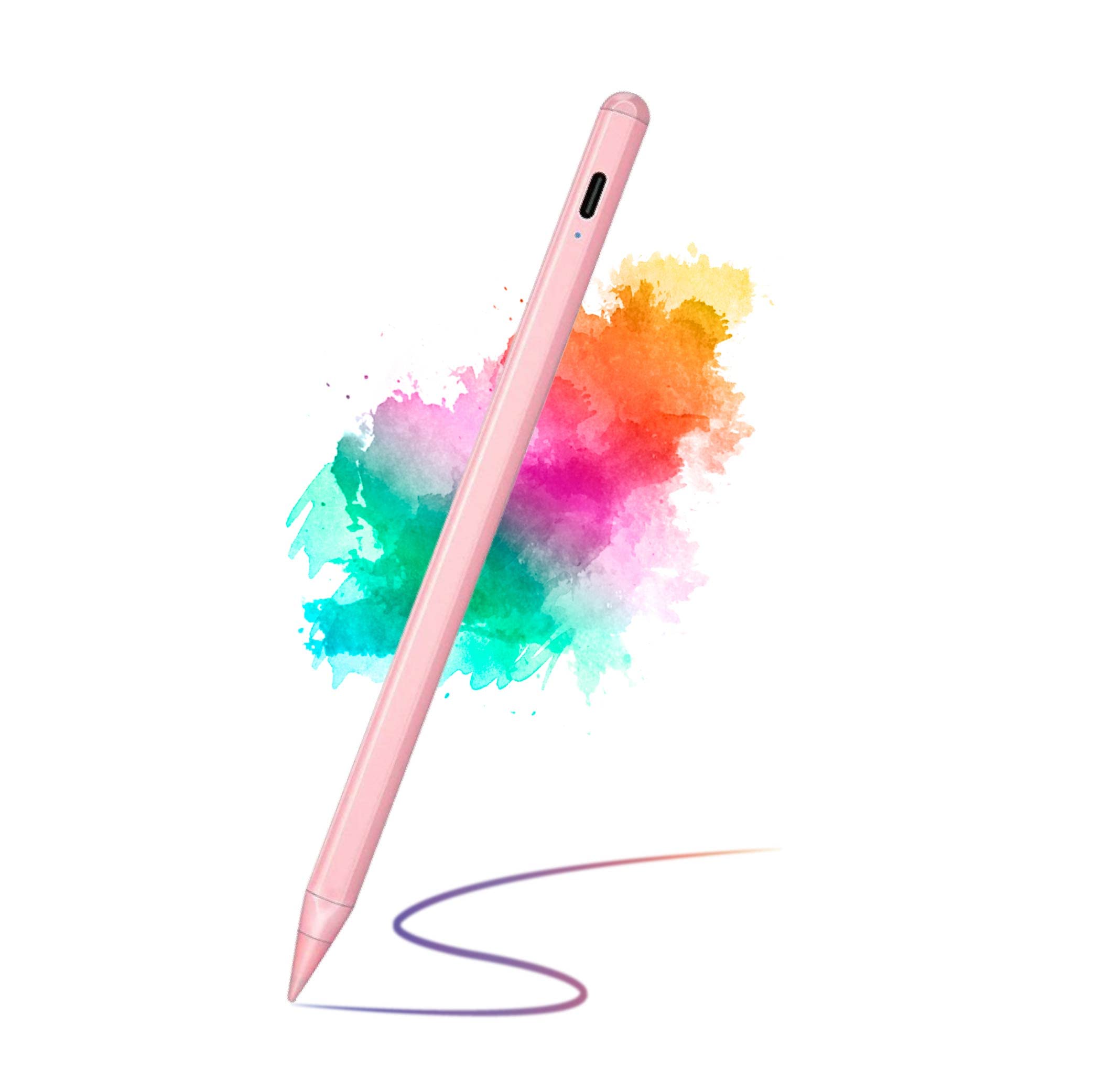 Apple Pencil Alternative - Stylus Pen for iPad Pro 11/12.9 (2018-2022), iPad 6/7/8/9, iPad Mini 5/6, iPad Air 3/4 - Magnetic, Tilt & Palm Rejection - Pink Digital Pen for Drawing, Note Taking & Creative Work
