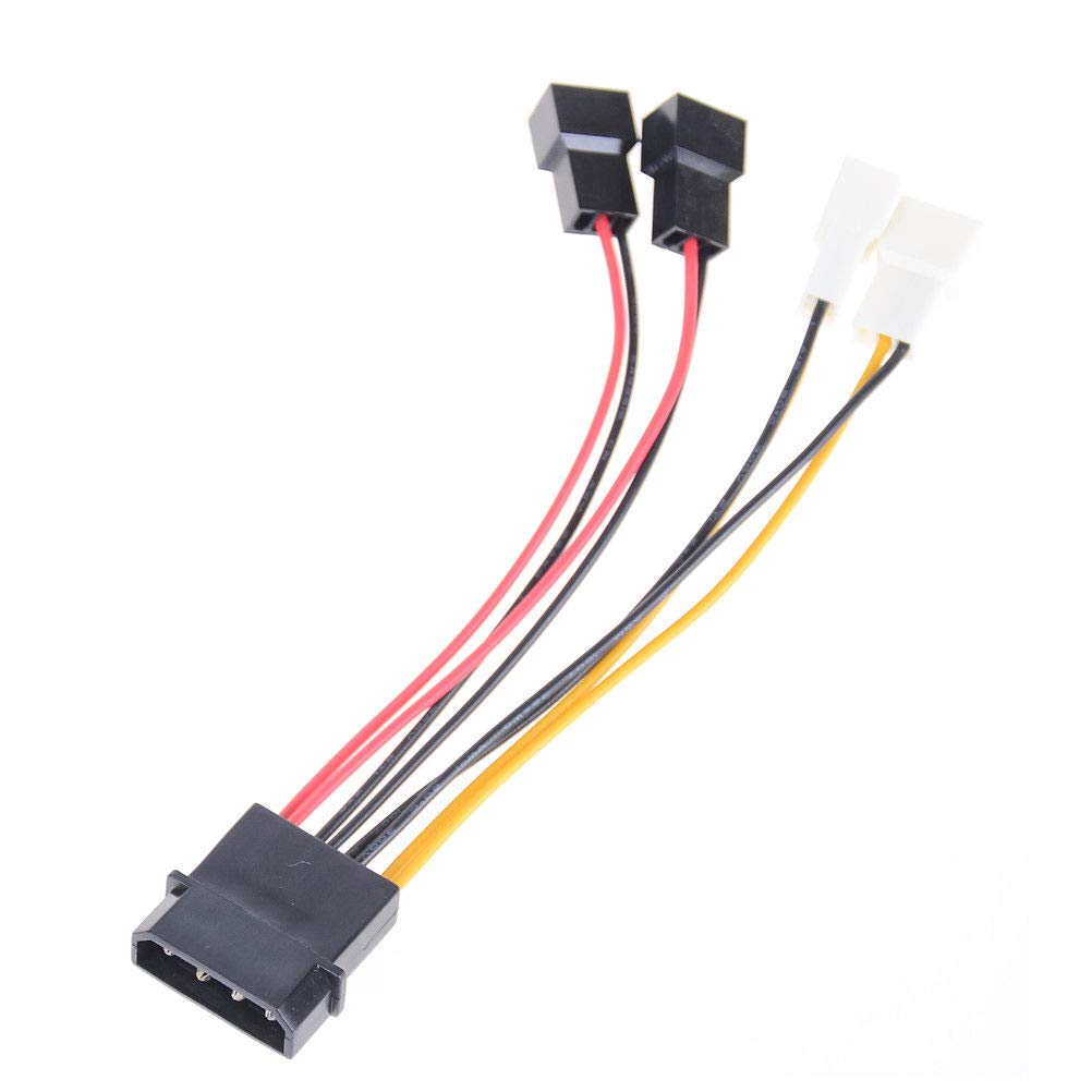 1PC 12V/5V DC Computer Cooling Fan Cable - 4-Pin Molex to 3-Pin Power Adapter for CPU PC Case Fan | Perfect for Gaming PC, Workstation & Server Cooling System Upgrades