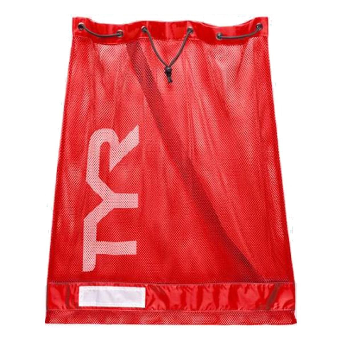 TYR Alliance 75L Mesh Equipment Bag - Large Durable Sports Gear Storage for Swimming, Gym & Travel - Red