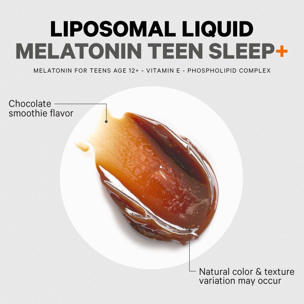 Codeage Teen Sleep + Liquid Melatonin Supplement for Better Rest – Supports Relaxation & Healthy Sleep Cycles for Teens – Ideal for Late-Night Study, Travel & Stress Relief