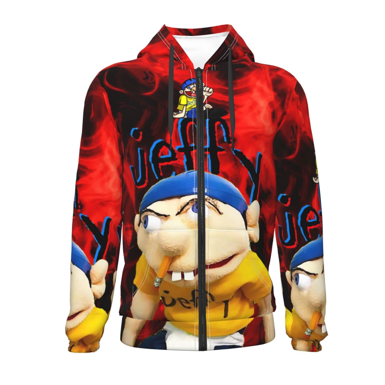 **Woodyotime Sml Jeffy Hoodie - Boys & Girls Zip-Front Hooded Jacket Sweatshirt for Teens - Perfect for School, Casual Wear & Outdoor Activities**