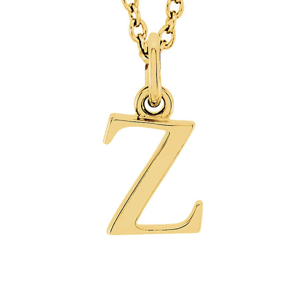 The Black Bow Abbey 14k Yellow Gold 'z' Initial Necklace - 16 Inch Chain for Women, Perfect for Everyday Wear, Gifts, and Special Occasions
