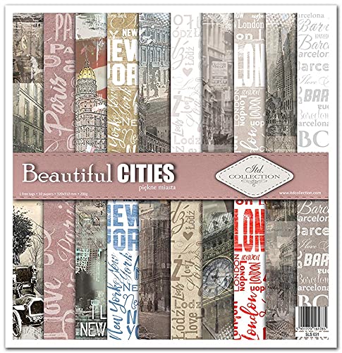 Premium Scrapbooking Paper Set - 12x12 Inch (30.5x30.5cm) Beautiful Cities Design for Card Making, Photo Albums & DIY Crafts - Acid-Free Decorative Paper for Scrapbook Projects (SLS-031) - Perfect for Memory Books, Wedding Albums & Home Decor