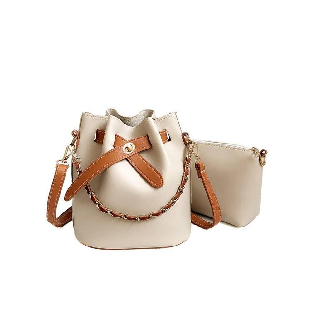 Stylish Women's Bucket Bags 2-Piece Set - Small Crossbody Purse with Cosmetic Makeup Bag | Perfect for Travel, Shopping & Everyday Use